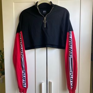 cropped quarter zip LF long sleeve